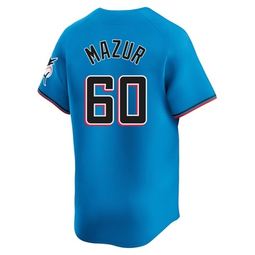 Men's Miami Marlins Adam Mazur Blue Alternate Jersey - Limited