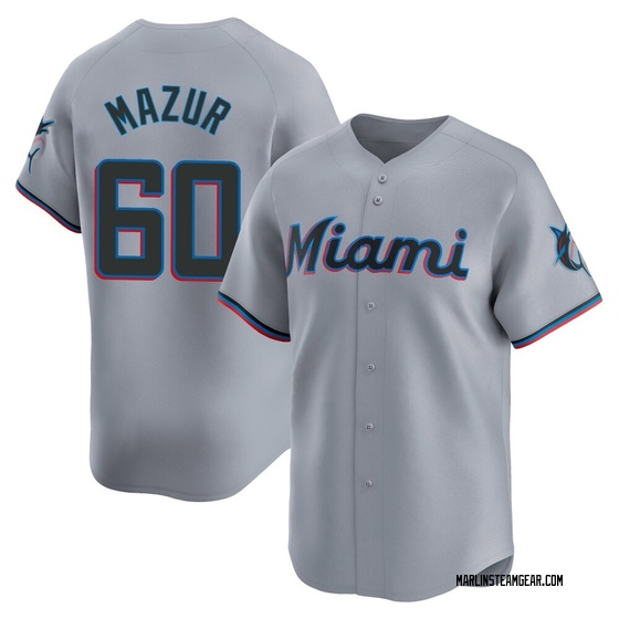 Men's Miami Marlins Adam Mazur Gray Road Jersey - Limited