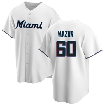 Men's Miami Marlins Adam Mazur White Home Jersey - Replica