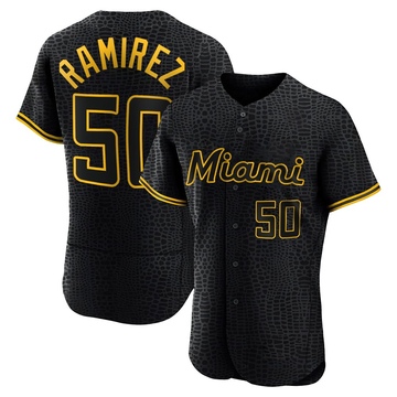 Men's Miami Marlins Agustin Ramirez Black Snake Skin City Jersey - Authentic