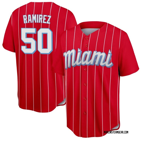 Men's Miami Marlins Agustin Ramirez Red 2021 City Connect Jersey - Replica