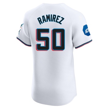 Men's Miami Marlins Agustin Ramirez White Home Patch Jersey - Elite