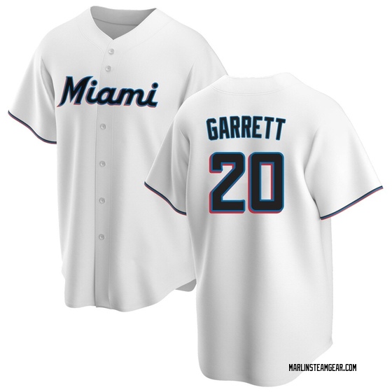 Men's Miami Marlins Braxton Garrett White Home Jersey - Replica