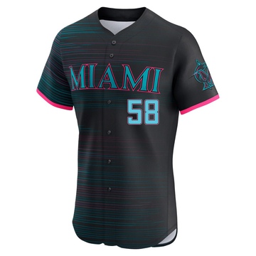 Men's Miami Marlins Cade Gibson Black 2025 City Connect Jersey - Elite