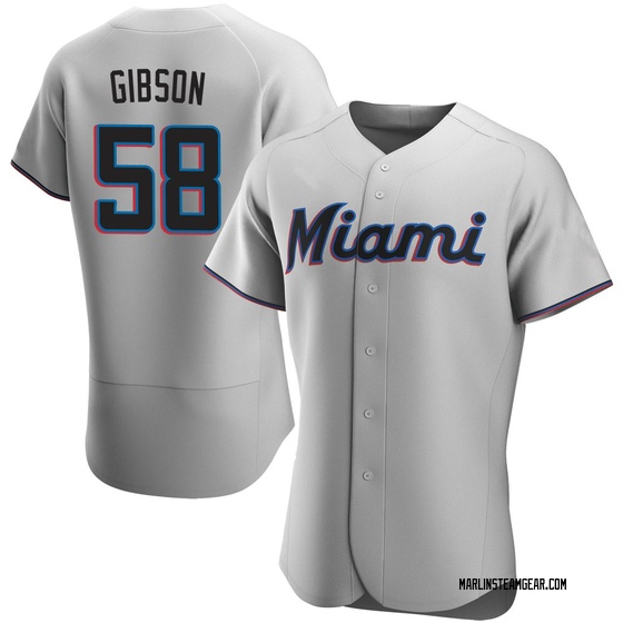 Men's Miami Marlins Cade Gibson Gray Road Jersey - Authentic