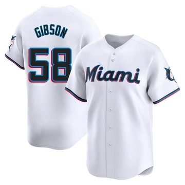 Men's Miami Marlins Cade Gibson White Home Jersey - Limited