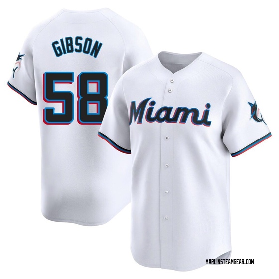 Men's Miami Marlins Cade Gibson White Home Jersey - Limited