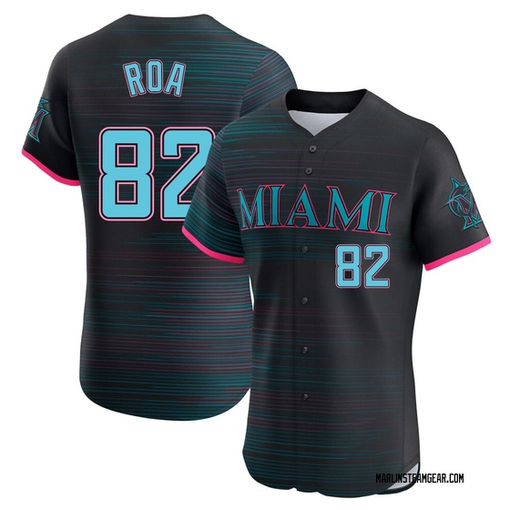 Men's Miami Marlins Christian Roa Black 2025 City Connect Jersey - Elite