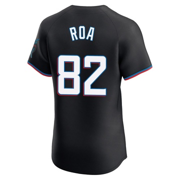 Men's Miami Marlins Christian Roa Black Alternate Vapor Premier Jersey - Elite