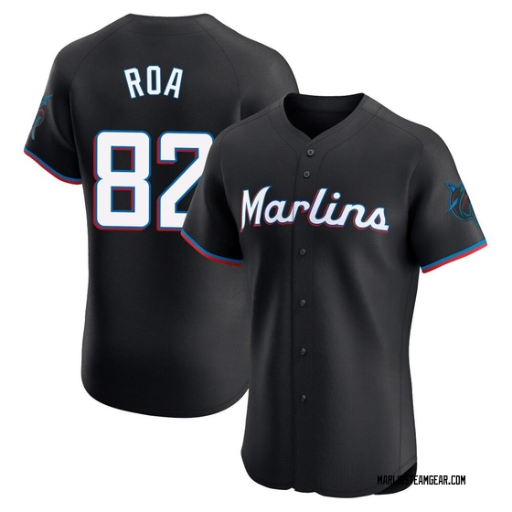 Men's Miami Marlins Christian Roa Black Alternate Vapor Premier Jersey - Elite