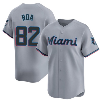 Men's Miami Marlins Christian Roa Gray Road Jersey - Limited