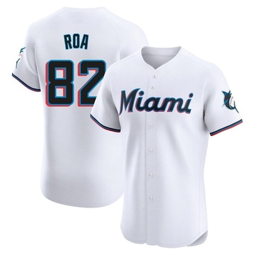 Men's Miami Marlins Christian Roa White Home Jersey - Elite