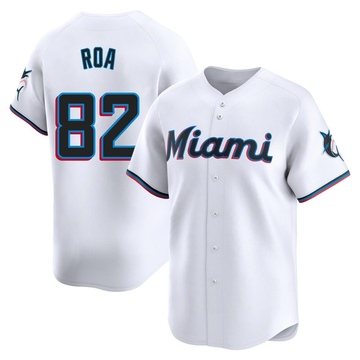 Men's Miami Marlins Christian Roa White Home Jersey - Limited