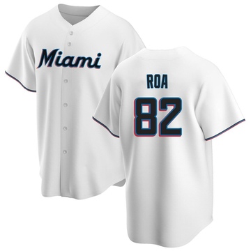 Men's Miami Marlins Christian Roa White Home Jersey - Replica