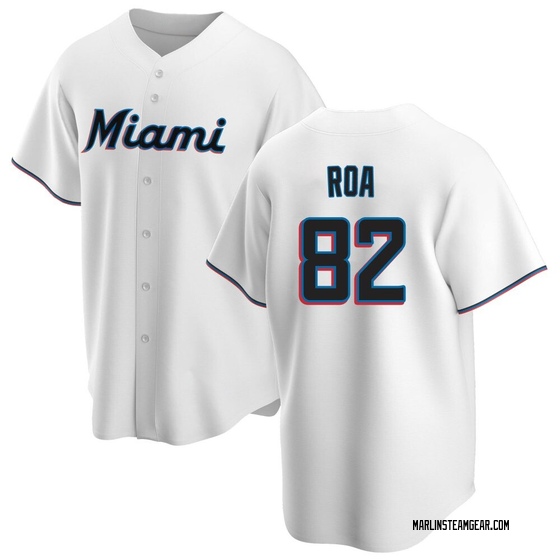 Men's Miami Marlins Christian Roa White Home Jersey - Replica