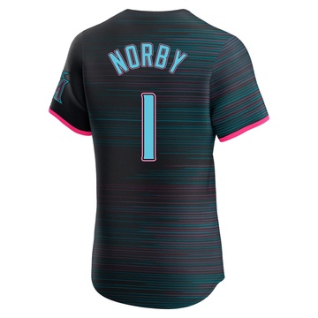 Men's Miami Marlins Connor Norby Black 2025 City Connect Jersey - Elite