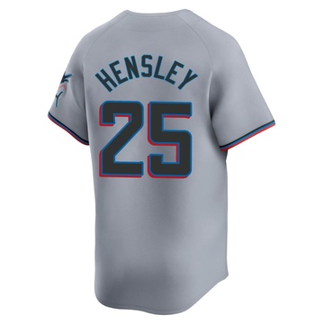 Men's Miami Marlins David Hensley Gray Road Jersey - Limited