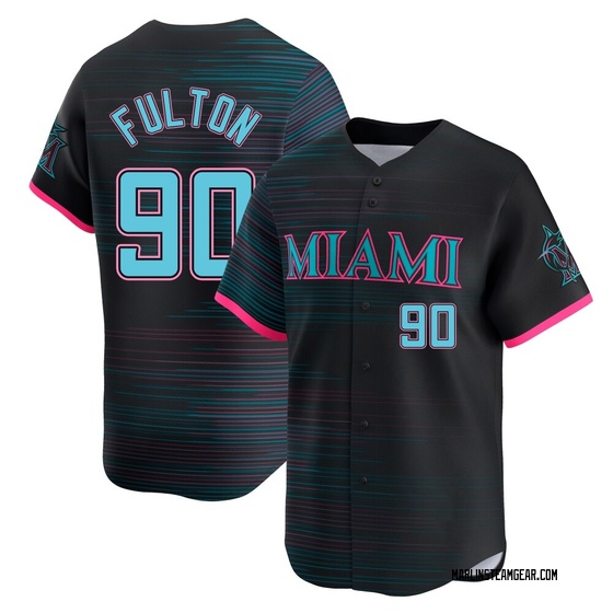 Men's Miami Marlins Dax Fulton Black 2025 City Connect Jersey - Limited