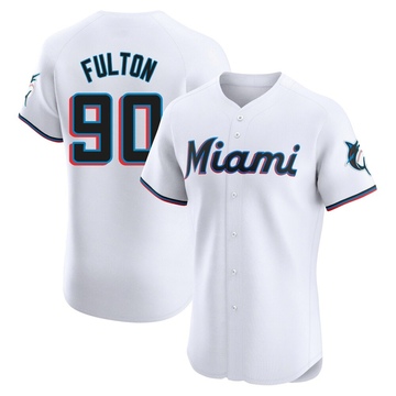 Men's Miami Marlins Dax Fulton White Home Jersey - Elite