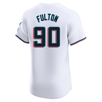 Men's Miami Marlins Dax Fulton White Home Jersey - Elite