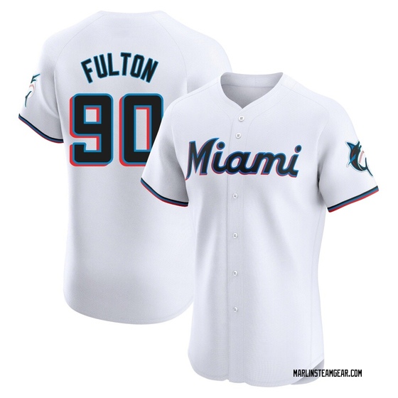 Men's Miami Marlins Dax Fulton White Home Jersey - Elite