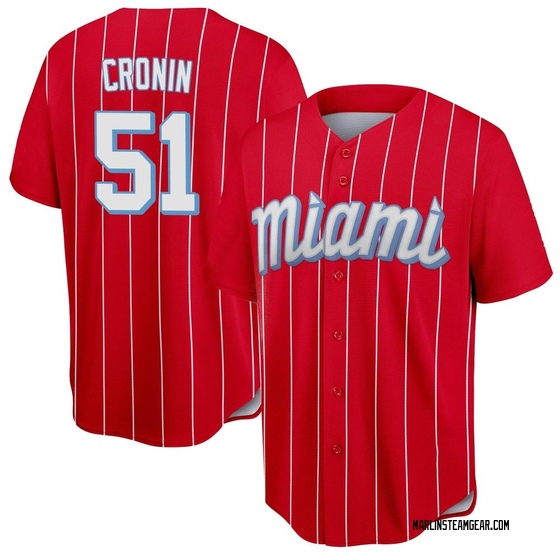 Men's Miami Marlins Declan Cronin Red 2021 City Connect Jersey - Replica