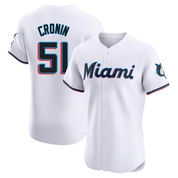 Men's Miami Marlins Declan Cronin White Home Jersey - Elite