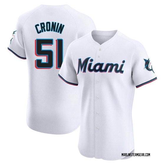 Men's Miami Marlins Declan Cronin White Home Jersey - Elite