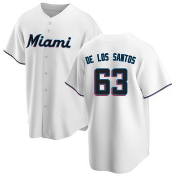 Men's Miami Marlins Deyvison De Los Santos White Home Jersey - Replica