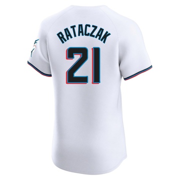 Men's Miami Marlins Eric Rataczak White Home Jersey - Elite