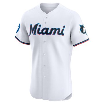 Men's Miami Marlins Eric Wagaman White Home Patch Jersey - Elite