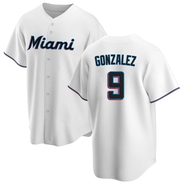 Men's Miami Marlins Erik Gonzalez White Home Jersey - Replica