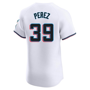 Men's Miami Marlins Eury Perez White Home Jersey - Elite