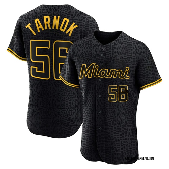 Men's Miami Marlins Freddy Tarnok Black Snake Skin City Jersey - Authentic