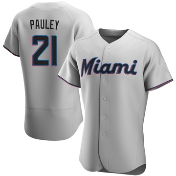 Men's Miami Marlins Graham Pauley Gray Road Jersey - Authentic