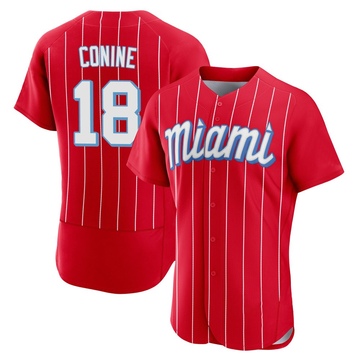 Men's Miami Marlins Griffin Conine Red 2021 City Connect Jersey - Authentic