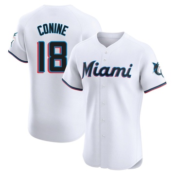 Men's Miami Marlins Griffin Conine White Home Jersey - Elite
