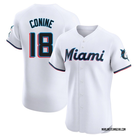 Men's Miami Marlins Griffin Conine White Home Jersey - Elite