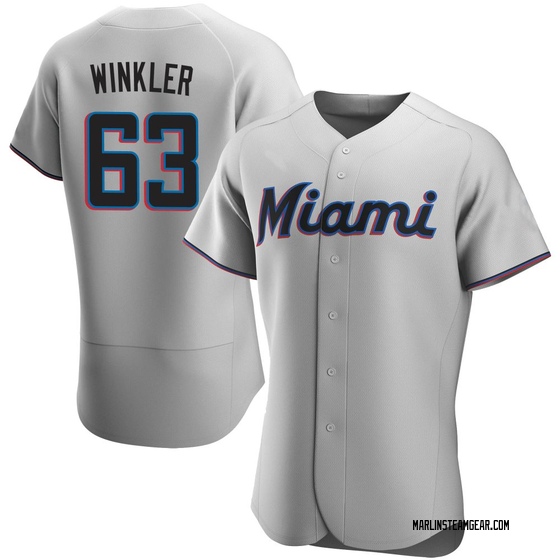 Men's Miami Marlins Jack Winkler Gray Road Jersey - Authentic