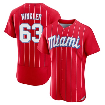 Men's Miami Marlins Jack Winkler Red 2021 City Connect Jersey - Authentic