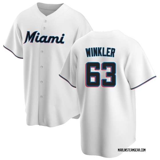 Men's Miami Marlins Jack Winkler White Home Jersey - Replica