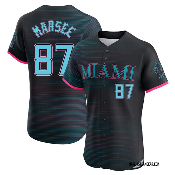 Men's Miami Marlins Jakob Marsee Black 2025 City Connect Jersey - Elite