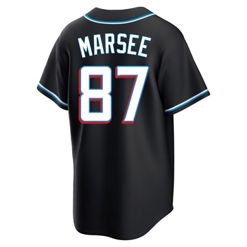 Men's Miami Marlins Jakob Marsee Black Fashion Out Jersey - Replica