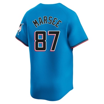 Men's Miami Marlins Jakob Marsee Blue Alternate Jersey - Limited