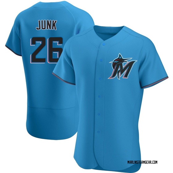 Men's Miami Marlins Janson Junk Blue Alternate Jersey - Authentic