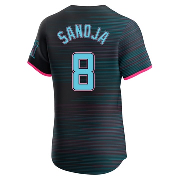 Men's Miami Marlins Javier Sanoja Black 2025 City Connect Jersey - Elite
