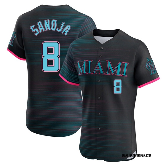 Men's Miami Marlins Javier Sanoja Black 2025 City Connect Jersey - Elite