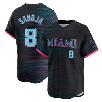 Men's Miami Marlins Javier Sanoja Black 2025 City Connect Jersey - Limited