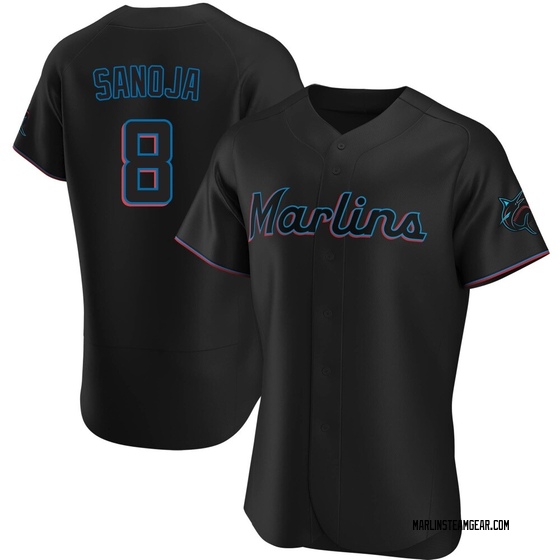 Men's Miami Marlins Javier Sanoja Black Alternate Jersey - Authentic