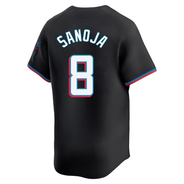 Men's Miami Marlins Javier Sanoja Black Alternate Jersey - Limited